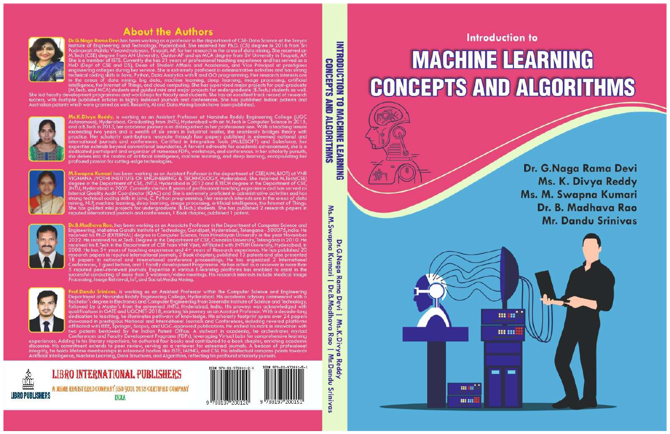 INTRODUCTION TO MACHINE LEARNING CONCEPTS AND ALGORITHMS Cover Image